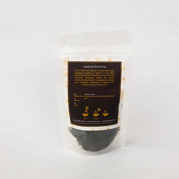 roleaf lapsang souchong loose tea back package