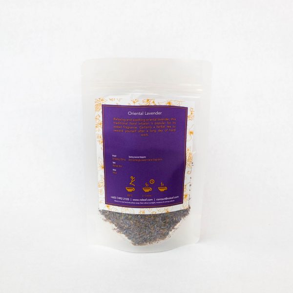 roleaf oriental lavender loose tea back package